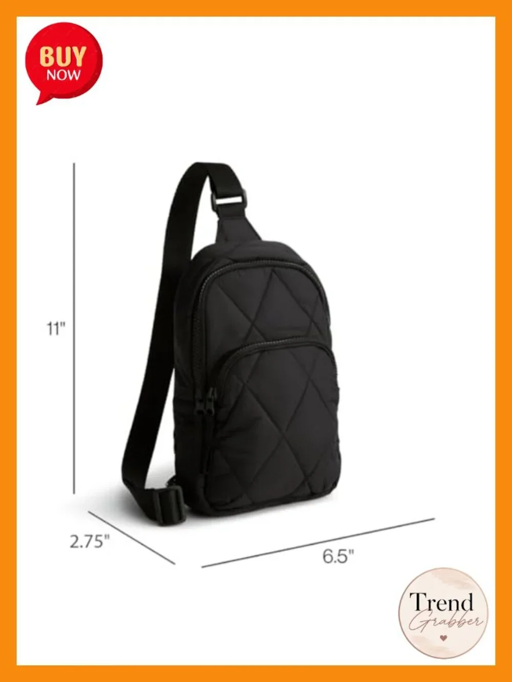 Premium Cotton Sling Backpack Crossbody Travel Bag Adjustable Strap